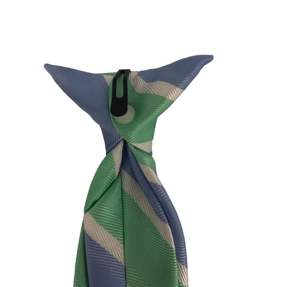 Youth Blue and Green  Clip on Tie - Picture 4 of 6